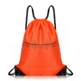 thumbnail image 2 of Muka Sports Backpack Waterproof Drawstring Gym Bag with Zipper Pocket, Lightweight for Running, School, Workout, 15" x 19"-Orange, 2 of 8