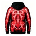 thumbnail image 3 of Weebloom Kids Halloween Hoodies For Boys Funny Skeleton Graphic Fleece Toddler Hoodie Pullover Tops,Size 4-14 Y, 3 of 5