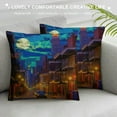 thumbnail image 3 of FUMJ  Decorative Throw Pillow Covers Old Street Pubs Bars Neon Lights French Quarter Orleans Vintage Bourbon Mardi Gras Night Louisiana Square Cushion Case for Home Decor, 3 of 5