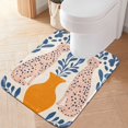 thumbnail image 2 of Yayeee Bath Rug for Bathroom Floor Non Slip Rectangle Fluffy Soft Absorbent Mat, 16"x24", Leopards Leaves, 2 of 7