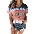 thumbnail image 1 of Mujeres Casual Cuello Redondo Manga Corta Estampado Jersey Blusa Camiseta Tops Sueltos OAVQHLG3B Store  lin121212, 1 of 4