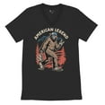 thumbnail image 5 of American Legend Bigfoot V-Neck T-shirt Patriotic Funny Sasquatch Fan 4 July USA Flag Beer BBQ Tailgate Party Tee, 5 of 7