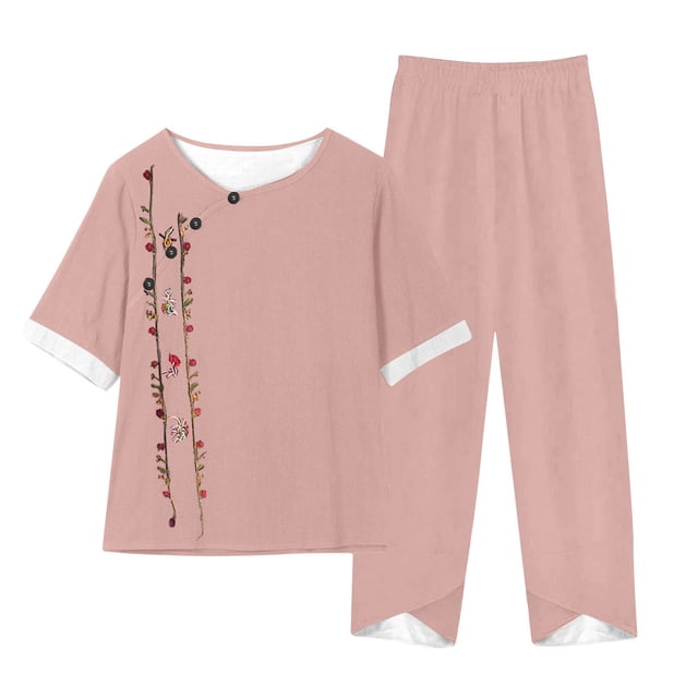 Conjunto Corto para las Mujeres Casual Deportivo Traje de Deporte Sudadera Y Pantalones de Dos Piezas