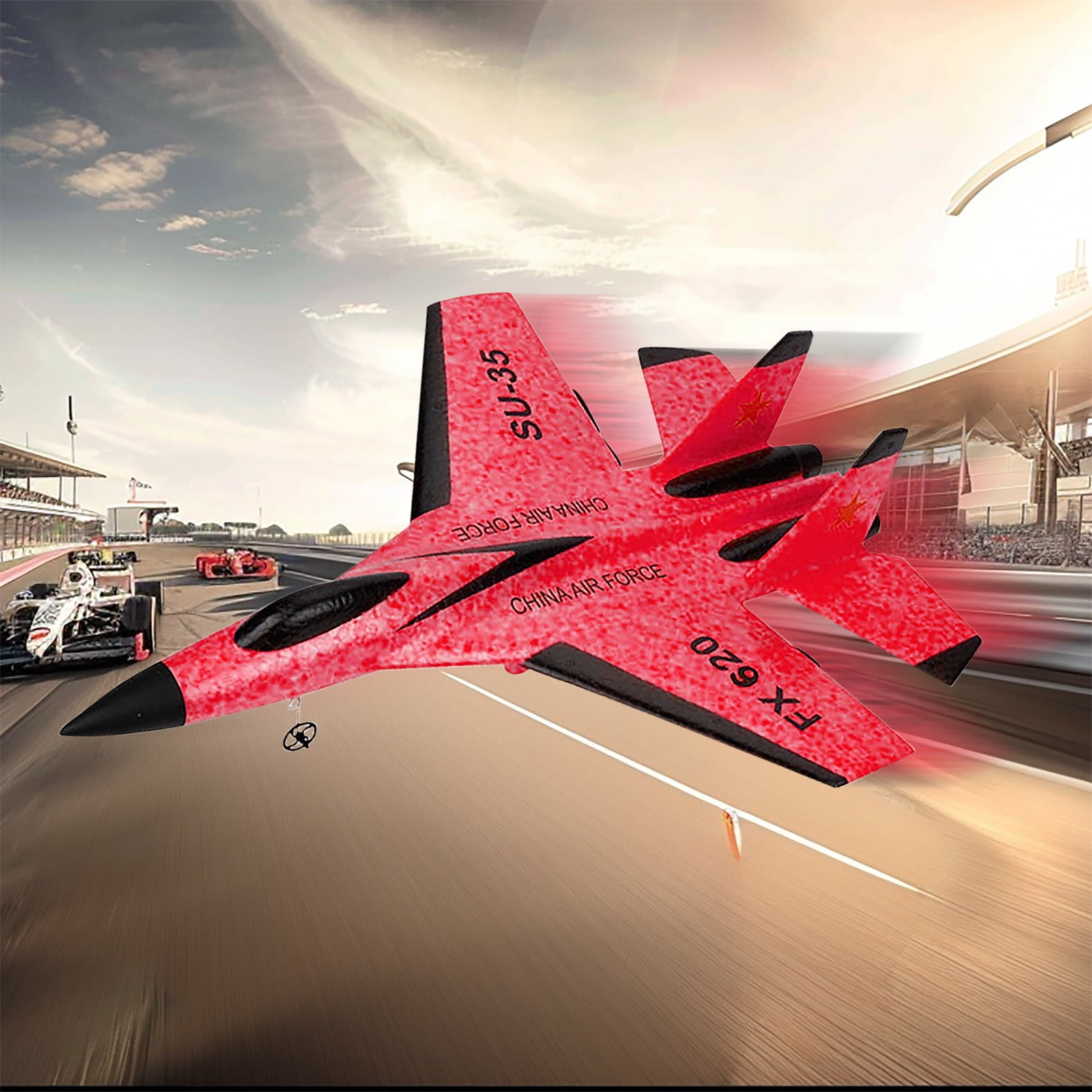 Hohaski RC Plane with Lights Toys 2025 2.4GHz RC Fighter Model Toys Foam RC Glider AircraftGift Remote Control Airplane