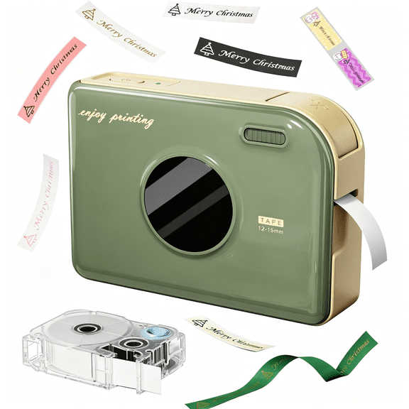 XUBIYM Ribbon Label Maker with Waterproof Labels Bluetooth Mini Label Maker Machine with Tape 12Mm 0.47 White,Portable Ribbon Printer Rechargeable for Gift Wrap,Cloth Name Tag,In/Outdoor Use