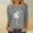 Gray, variant on Women's Cute Print T-Shirt 3/4 Sleeve Round Neck Blouse Lightweight Soft Polyester Casual Loose Top for Daily Home Wear