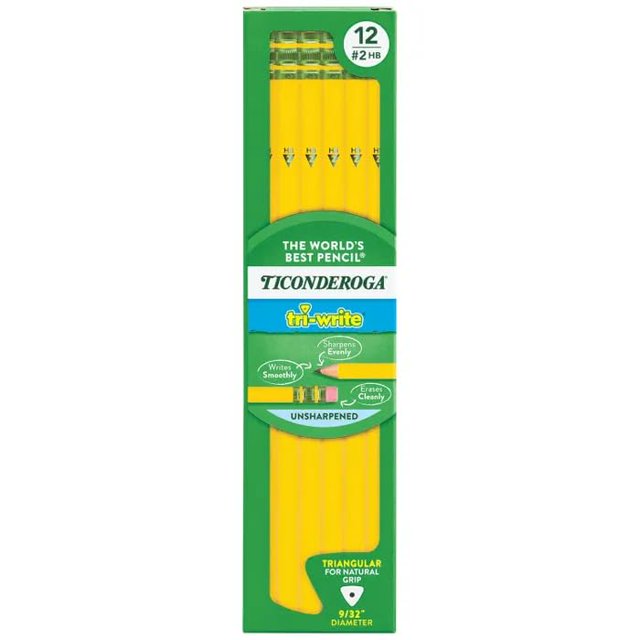 Lápiz Casafoyer Ticonderoga Triangular N° 2 Paquete de 12