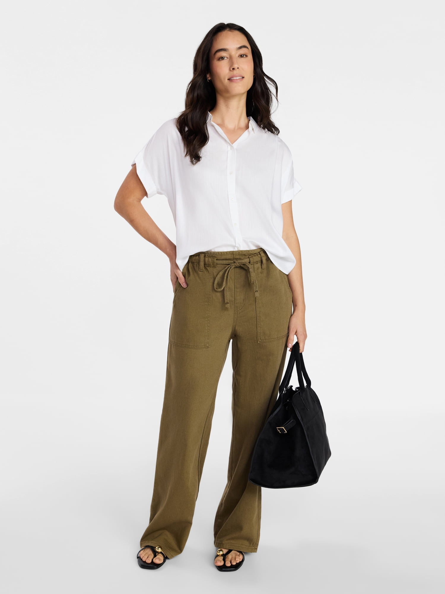 Scenario Women's Pull On Wide Leg Jeans, 30" Inseam, Sizes XS-XXXL
