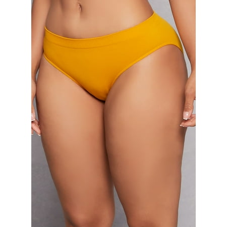 Rainbow Shops Female Adult Solid Ribbed Seamless Bikini Panty Seamless  Solid  Final Sale - No Returns