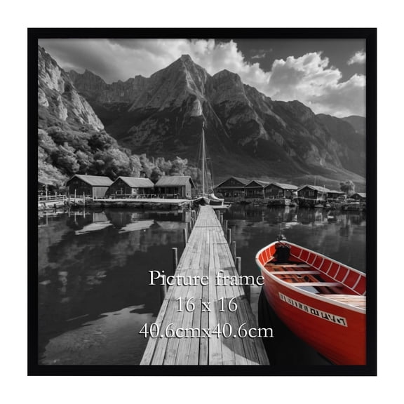 Black 16x16 Picture Frame 1 Pack , Classic Picture Frames 16x16 for Tabletop Wall Vertical or Horizontal Display