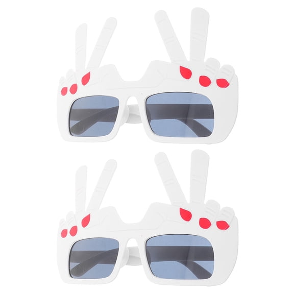 LEORX Back to School 2Pack Happy Birthday Sunglasses for Festive Celebrations White PC Eyewear