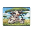 thumbnail image 4 of Ryvnso Cute Cows Family and Tree Area Floor Mats Large Nursery Rugs Non-Slip Carpets Doormat 72" x 48", 4 of 7