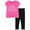 Pink / black, variant on Barbie T-Shirt and Leggings Outfit Set Toddler to Big Kid