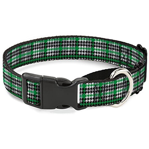 buckle-down mgc-w31326-l mini houndstooth green black gray martingale dog collar