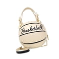 thumbnail image 3 of Bolso bandolera con forma de baloncesto, de PU, con cremallera, para teléfono en vacaciones. Blanco, 3 of 9