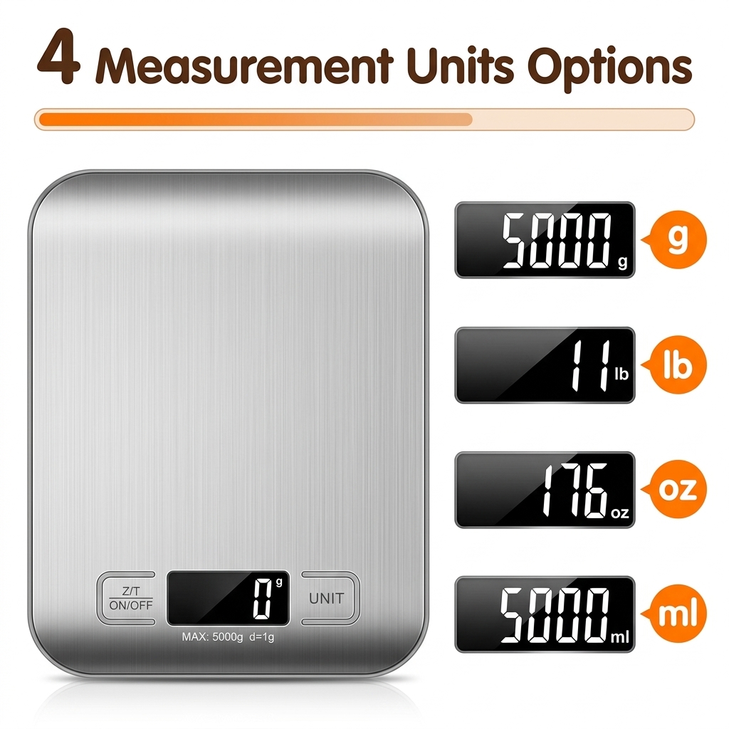 Faboho Digital Food Scale with Grams and Ounces, 11 lb photo 5