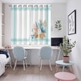 thumbnail image 4 of Aqua Coastal Kitchen Curtains Window Panels, Nautical Seashells Coral Leaves Stripes Insulated Window Treatment Curtain, Grommet Curtains for Bedroom/Living Room/Bathroom, 2 Piece 52"Wx63"L, 4 of 8