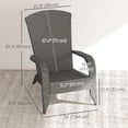 thumbnail image 3 of Outsunny Outdoor Adirondack Chair Rattan Fire Pit Chair with Cushion, 3 of 10