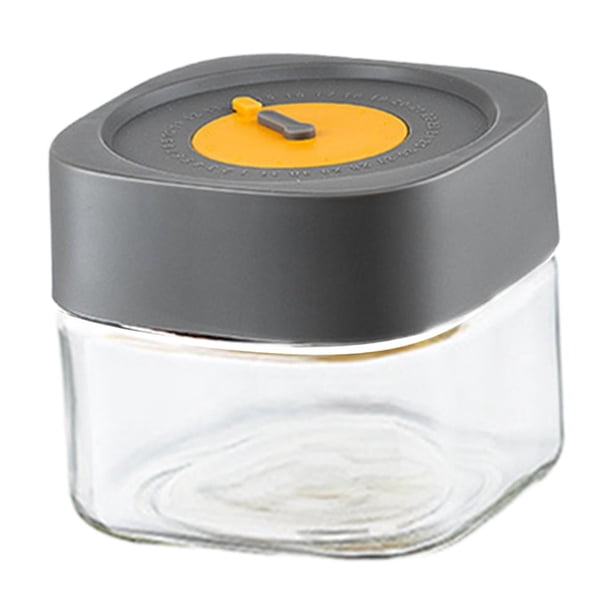 Tarro de vidrio para almacenamiento, hermético, a prueba de polvo, para encurtidos, contenedor para almacenar té y alimentos. gris 500ml