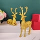 thumbnail image 1 of Elk elegante estatua flores decorativo ornamento coleccionable figurilla escultura pequeña sala encimera encimera oficina oficina navidad decoración Oro Macarena Estatuilla de animales, 1 of 8