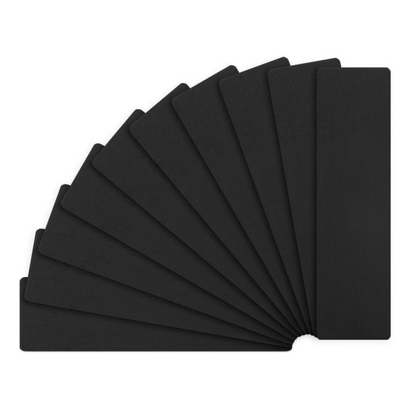 Uxcell 10-Pack Anodized Aluminium Laser Engraved Mount Metal Plate 3x1x0.06 Inch with Self Adhesive for DIY Laser Printing[Black]