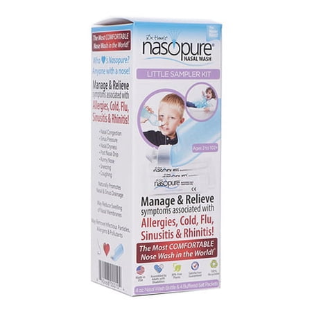 Nasopure Little Sampler Kit Nasal Wash with Buffered Salt Packets, 4 oz Nasal wash Bottle, Buffered Salt Packets, 4 Ea