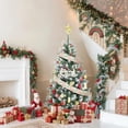 thumbnail image 1 of Ourlova 7.5FT Pre Lit Artificial Christmas Tree with Pinecones Warm White Lights Hinged Branches PVC Fir Tips Easy Assembly, 1 of 6