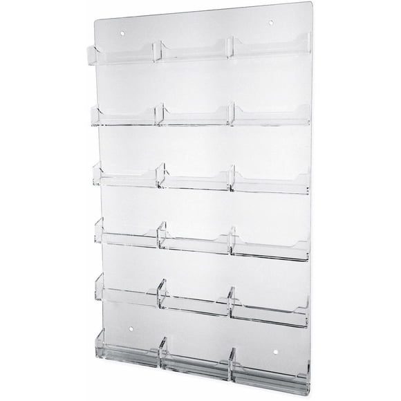 Dazzling Displays Clear Acrylic 18-Pocket Wall Mount Business Card Holder