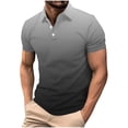 thumbnail image 3 of Vetsdori Mens Short Sleeve Shirts Polo Summer Pullover Gradient Work Casual Graphic Collar T-Shirts for Men, 3 of 6