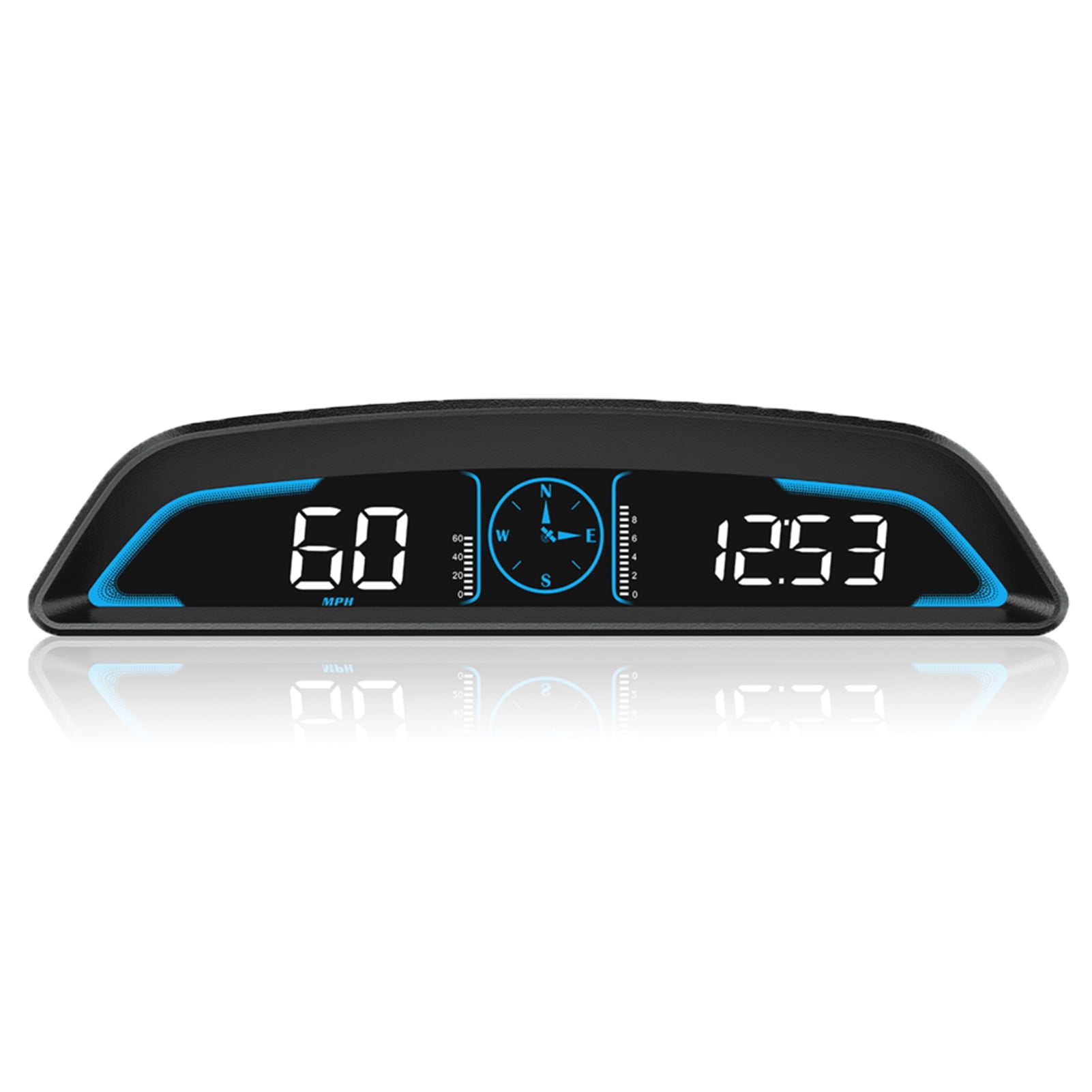 F-blue Ultra-thin LCD Digital Display Vehicle Car Dashboard Time Calendar Display Adhesive Pad Clock 