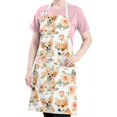 thumbnail image 5 of Corgi Dog and Flower Florals Apron-Garden Aprons for Women with Pockets-Cotton Linen Waterproof Kitchen Cooking Gardening Aprons Adjustable for Kitchen,Cooking,BBQ and Salon 33x27 Inch, 5 of 7