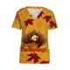 thumbnail image 1 of Puntoco Blusa de manga corta con cuello en V para mujer con bolsillos Puntoco Puntoco-3690, 1 of 4