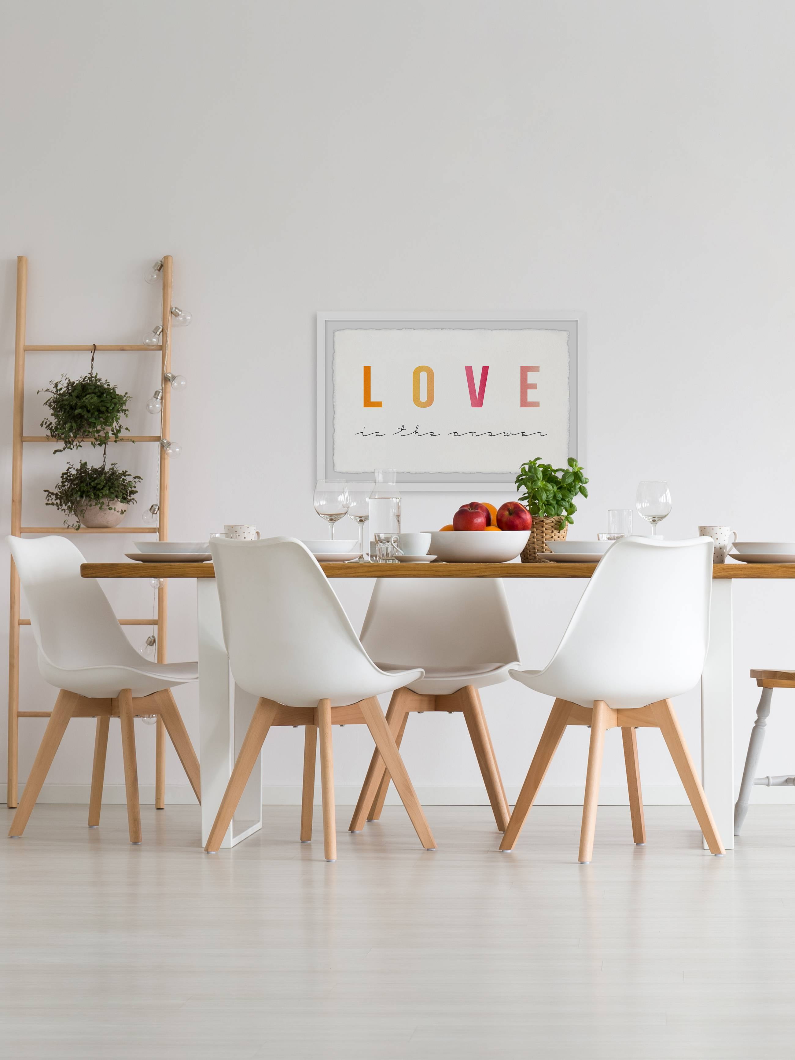 Marmont Hill Answer Is Love Framed Wall Art, 30.00" x 1.50"