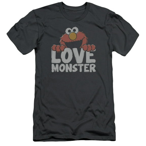 Sesame Street Love Monster S/S Adult 30/1 T-Shirt Charcoal