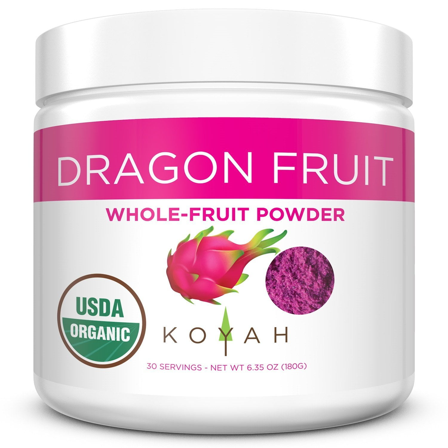 KOYAH - Organic Pink Dragon Fruit Powder - Vietnam Grown & Freeze-Dried
