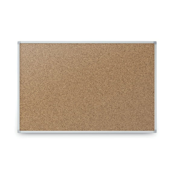 Mead 85360 Economy 24 x 18 Cork Board with Aluminum Frame - Tan Surface/Silver Aluminum Frame