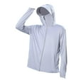 thumbnail image 1 of Camisa con capucha y protección solar para hombre, suave, para actividades al aire libre, escalada en roca 2XL Gris claro, 1 of 9