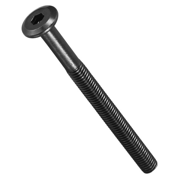 Flat Head Hex Socket Cap Screws Bolts(M6-1x75) 10Pcs, Steel Hex Socket Furniture Bolts Countersunk Screws - for Furniture Woodworking Project, Black