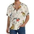 thumbnail image 3 of Disketp Men's Hawaiian Little Birds Print Shirts Button Down Holiday Beach Shirts-X-Large, 3 of 7