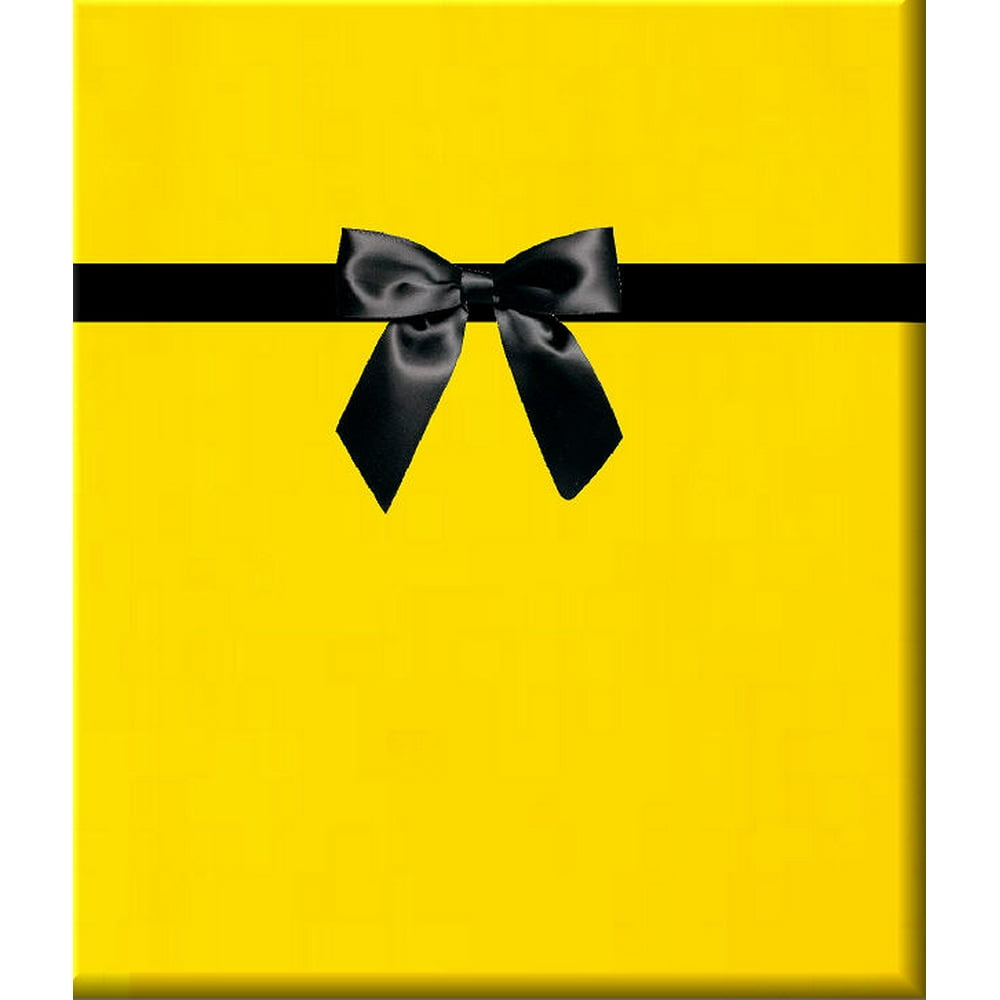 Bright Yellow Gift Wrap Wrapping Paper15ft Roll w. Gift Labels