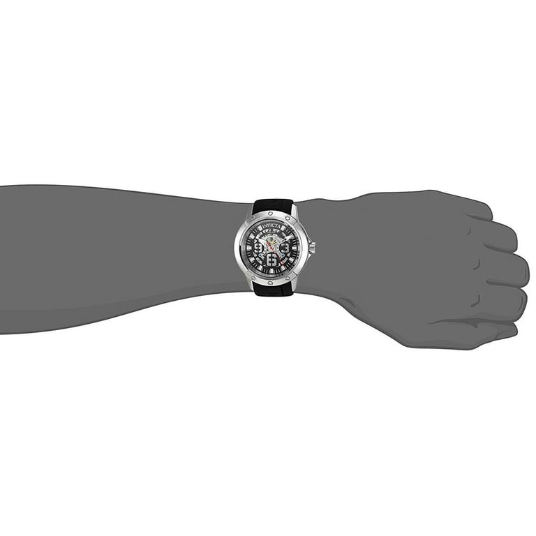 Invicta Men s 22629 Objet D Art Blk Silver Semi Skeleton Dial Automatic Watch Walmart