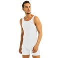 thumbnail image 2 of Yartina Men's Wrestling Singlets Bodysuit Slim Fit Sport Leotard Jumpsuits Athletic Sleeveless Tank White L, 2 of 6