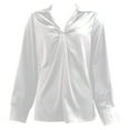 thumbnail image 4 of LIZUOJUNF Satin Tops for Women Button Down Shirts for Women Silky V Neck Long Sleeve Work Office Tops, 4 of 4