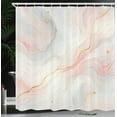thumbnail image 3 of Ambesonne Pink Shower Curtain, Art Marble Print Dreamy Lines, 69"Wx84"L, Blush Pale Cadet Blue, 3 of 4