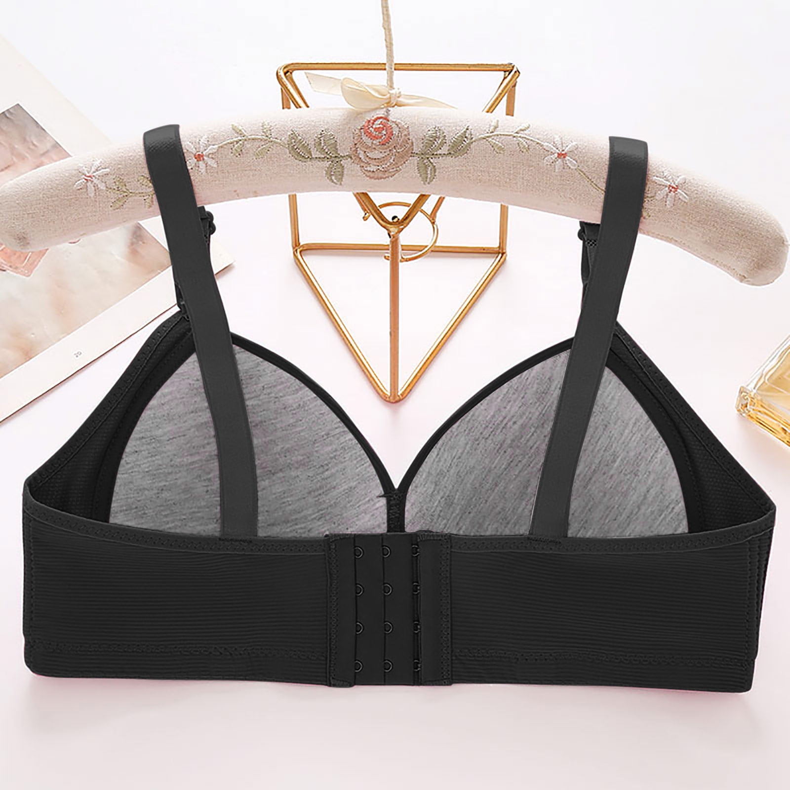 Stamzod Women Large Size Gathered Bras for Mother Middle-aged Thin Bralette  Sexy Push Up Soft Comfortable Lingerie Brasieres