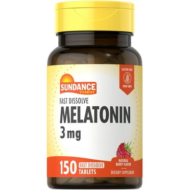 Melatonin Fast Dissolve | 3mg | 150 Fast Dissolve Tablets | Berry Flavor | by Sundance