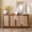 Classic Walnut, variant on ARKANTOS Wood Sideboard Buffet Cabinet with Adjustable Shelves and 4 Rattan Doors, Classic Walnut