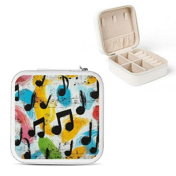Autua Musical Notes Funk Jewelry Box for Travel and Gifts White