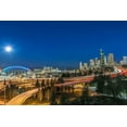 thumbnail image 2 of Tilley, Rob 14x11 Black Ornate Wood Framed with Double Matting Museum Art Print Titled - Washington State-Seattle Full Moon Over Downtown, 2 of 4
