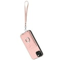 thumbnail image 7 of for iPhone 13 Case, Card Holder Wallet Case, Ring Holder Stand, Wrist Hand Strap, PU Leather Anti-Scratch Shockproof Protective Flip Phone Cover for iPhone 13 Case, Rosegold, 7 of 7